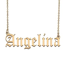18k Gold Plated Angelina Name Necklace Pendant
