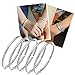 5 PCs Bangle Bracelet,Hemlock Women 925 Sterling Silver Bracelet Bohemia Jewelry (Silver)