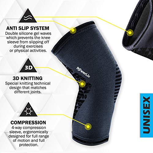 POWERLIX Compression Knee Sleeve for Women & Men, Medical Knee Brace