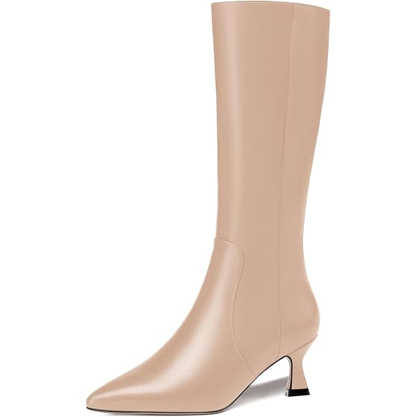 MERRORI Women's Open Toe Chunky Low Heel Mid Calf Boots - 2 Inch Heel, Zip Closure, Matte Finish