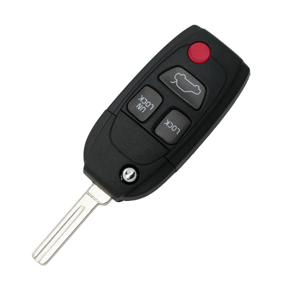 BROVACS Modified Upgraded Flip Key Shell Compatible with VOLVO 4 Button Keyless Entry Remote Key Case Fob 3+1 BTN SS780C