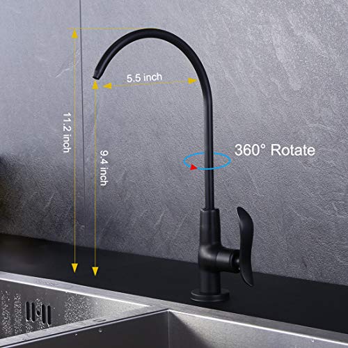 Lyty Drinking Water Filter Faucet Tap, SUS304 Stainless Steel Beverage Purifier Faucet, Beverage Purifier Faucet with 1/4-Inch Tubing Quick Connector