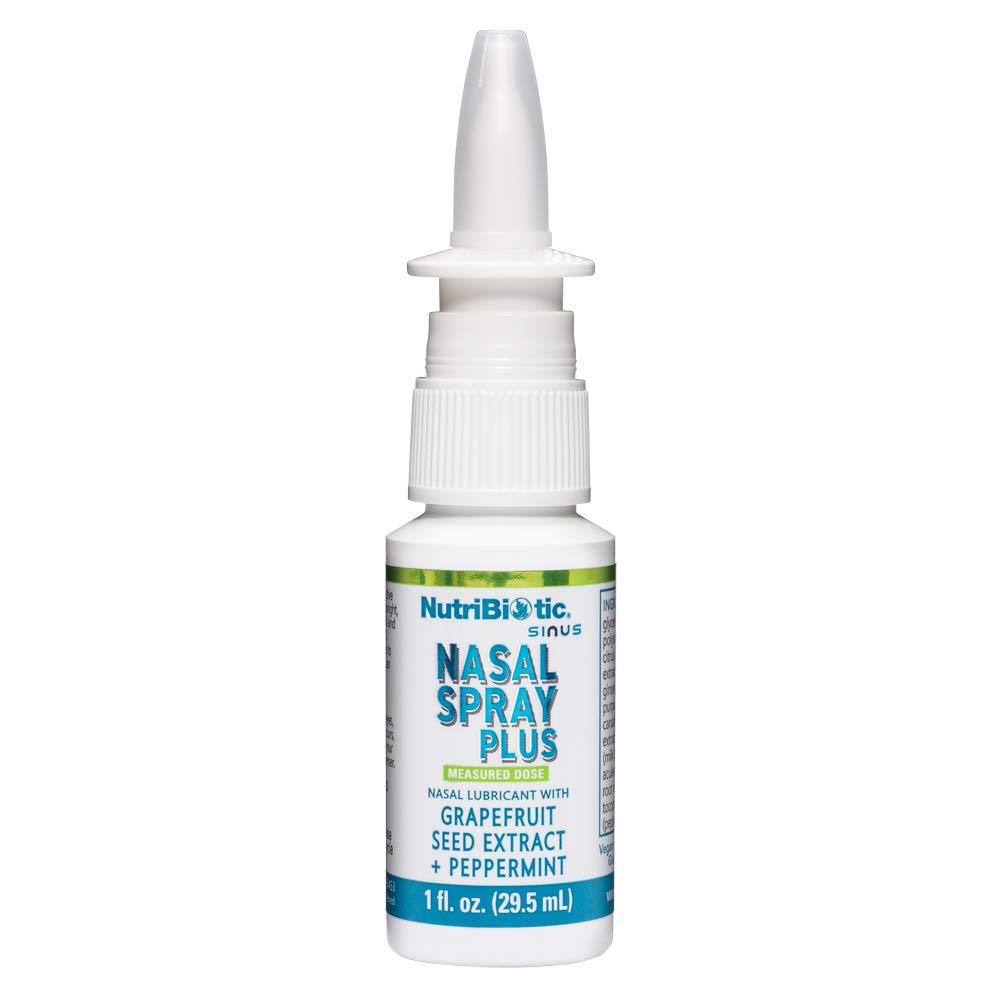 NutriBiotic Nasal Spray Plus 1 Fl Oz | Nasal Lubricant Plus GSE, Xylitol & Botanical Extracts | Moisturize & Help Flush Irritants from Nasal Passages | Measured Dose Pump | Drug-Free & Non-Medicated