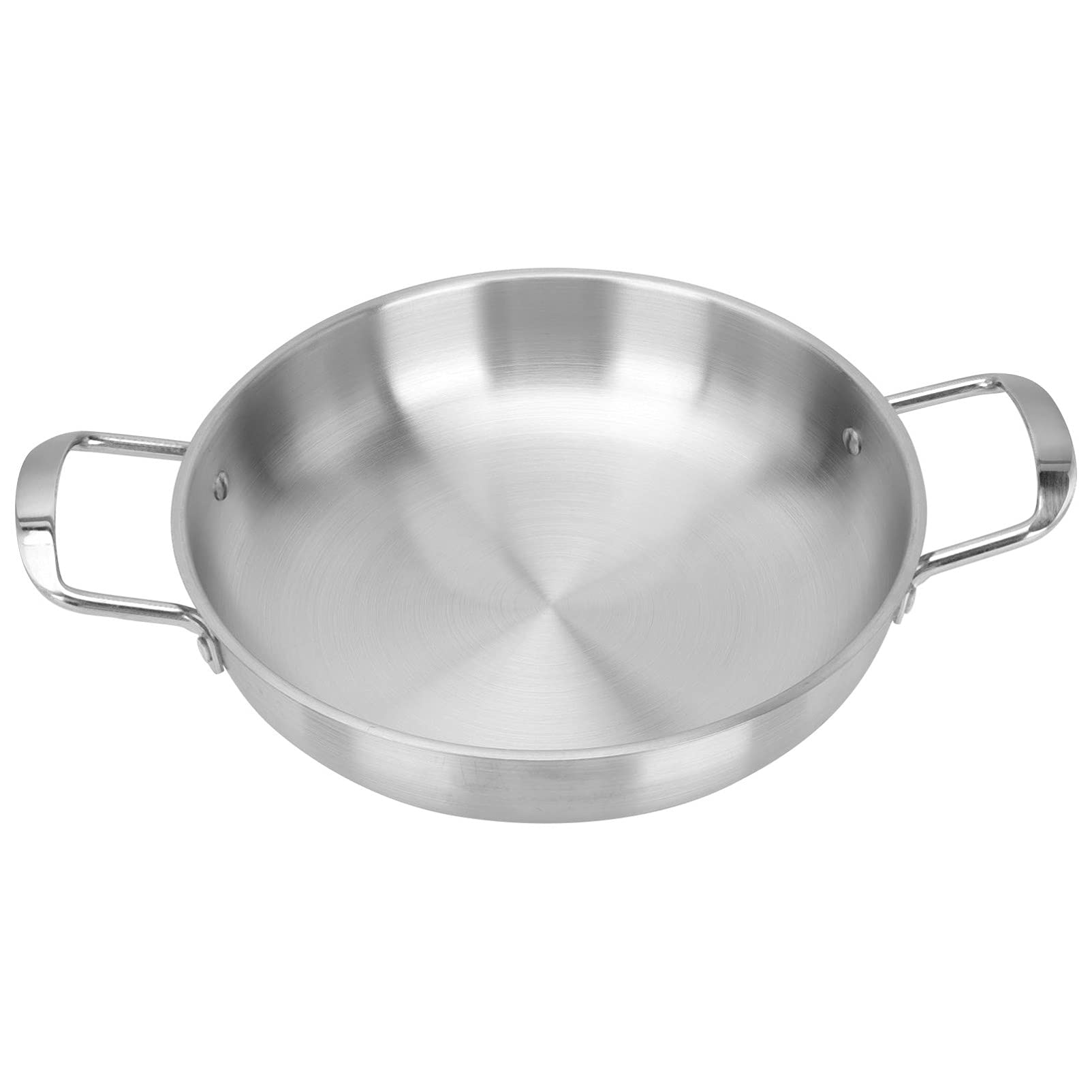 Cabilock Portable Stainless Steel Paella Pan for Cooking and Serving Cooking Soup Pot Cookware 26CM