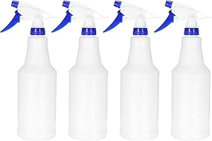 PATIKIL 750ml/24oz Plastic Spray Bottles, 4pcs Adjustable Nozzle Leak Proof Empty Water Mist Stream Sprayer for Cleaning Solu