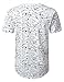 URBANCREWS Mens Hipster Hip Hop Color Texture Longline T-Shirt White, M
