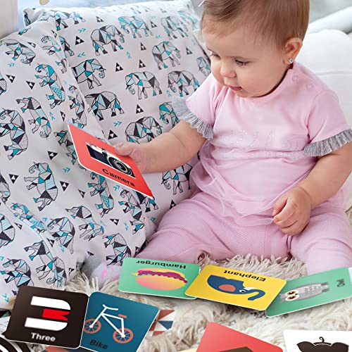 UNIH Baby Flash Cards, High Contrast Baby Toys Black White Colorful