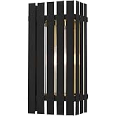 Livex Lighting 1 Light Black Outdoor Wall Lantern, Brass