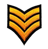 Sergeant Rank Military Army Costume DIY Applique Embroidered Sew Iron on Patch MR-001