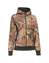 Under Armour Sudadera con capucha y cremallera completa para mujer, camuflaje