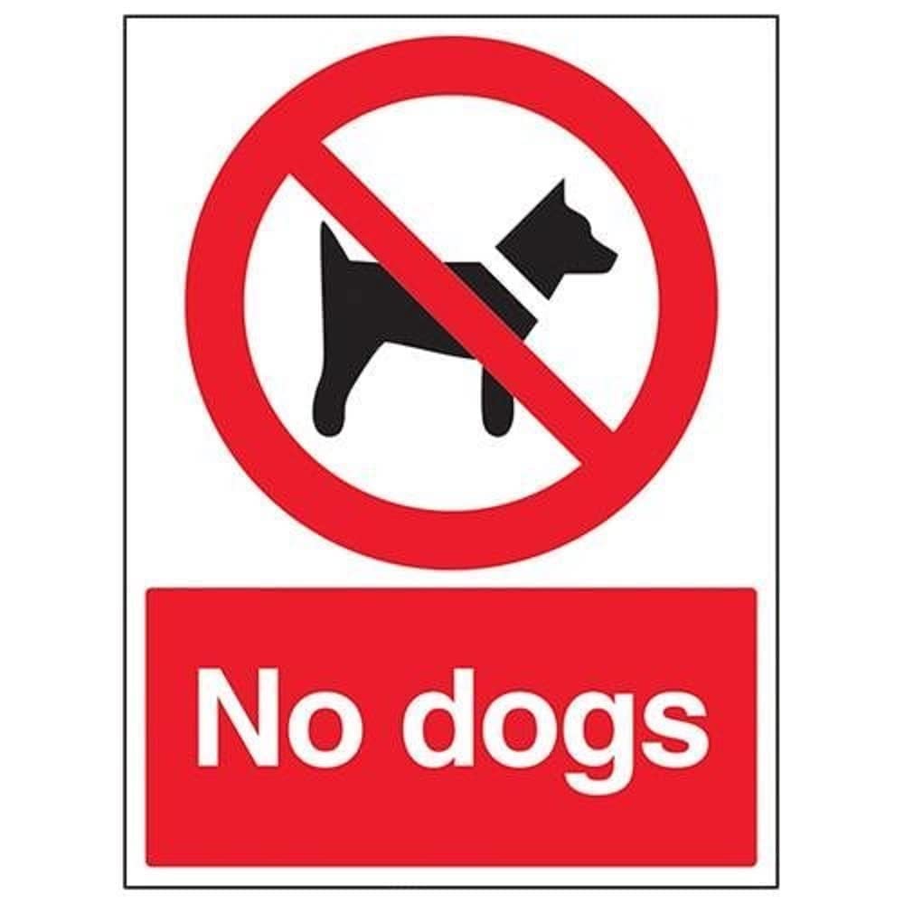 V Safety 54009BC-R No Dogs Prohibition Sign - Portrait - 300mm x 400mm - 1mm Rigid Plastic โ image 1