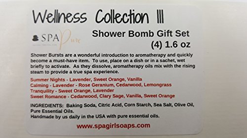 Wellness Collection III Aromatherapy Fizzing Shower Bombs by Spa Pure Naturals