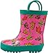 NORTY Rubber Rain Boots for Kids - Waterproof Rubber Boots Boys and Girls Solid & Printed Rainboots for Toddlers and Kids - Butterfly Pink Teal