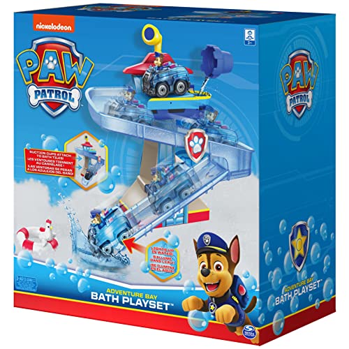 Paw Patrol, Adventure Bay Bath Playset with Lightup Chase Vehicle
