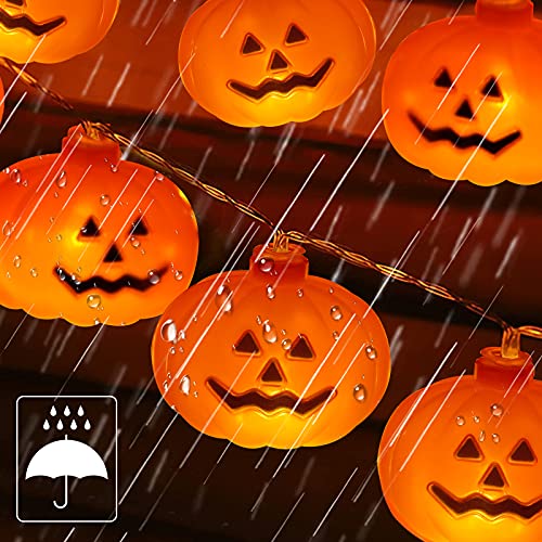 VGOODALL Pumpkin String Lights,20 LED 2 Modes Halloween String Lights Holiday Lights for Outdoor Indoor Party Decor