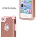 iPhone 5SE Case, E LV Shock-Absorption / High Impact Resistant Hybrid Armor Protection Defender Case Cover for iPhone 5 5S 5SE - [ROSE GOLD / ROSE GOLD]