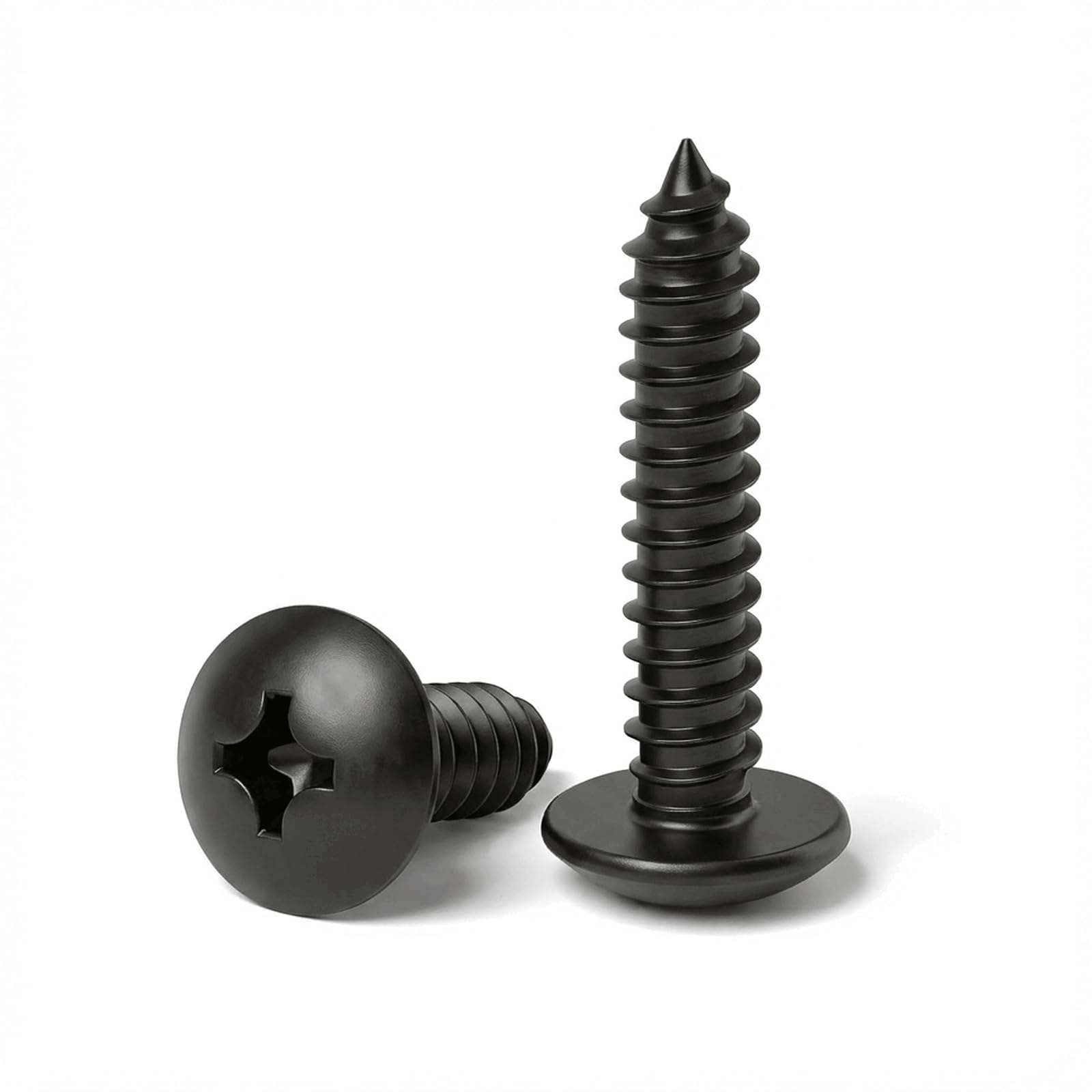 Photo 1 of #6 x 1-1/2" (50 Pack) Truss Head Sheet Metal Screws Phillips Drive Self-Tapping Wood Screws, Black Oxide 304 Stainless Steel Screw (18-8), Corrosion Resistant Screws