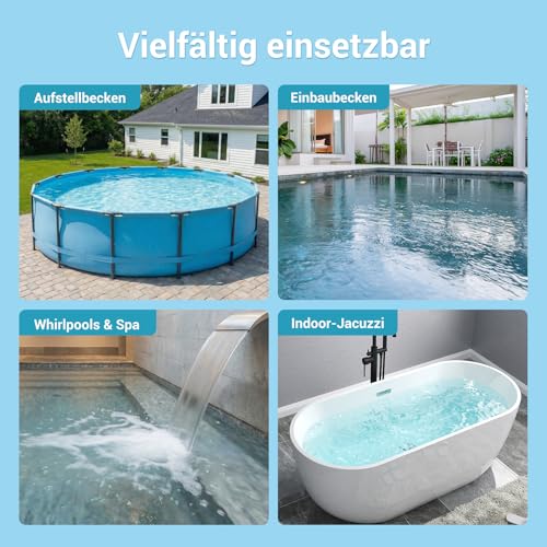 Wireless Pool Cleaner 2-in-1, Rechargeable Handheld Device for Pool & Hot Tub with up to 60 Minutes Runtime, Telescopic Pole, Ideal for Floor Cleaning of Above Ground Pools