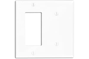 Leviton Decora 2-Gang, 1-Blank Combination Wallplate, Standard Size, 80708-00W, White