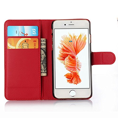 ihpone 6 Case,Hankuke Art Graphic PU Leather Magnet Flip Case with Kickstand and Card Holder for iPhone 6 (4.7-Inch) (red)