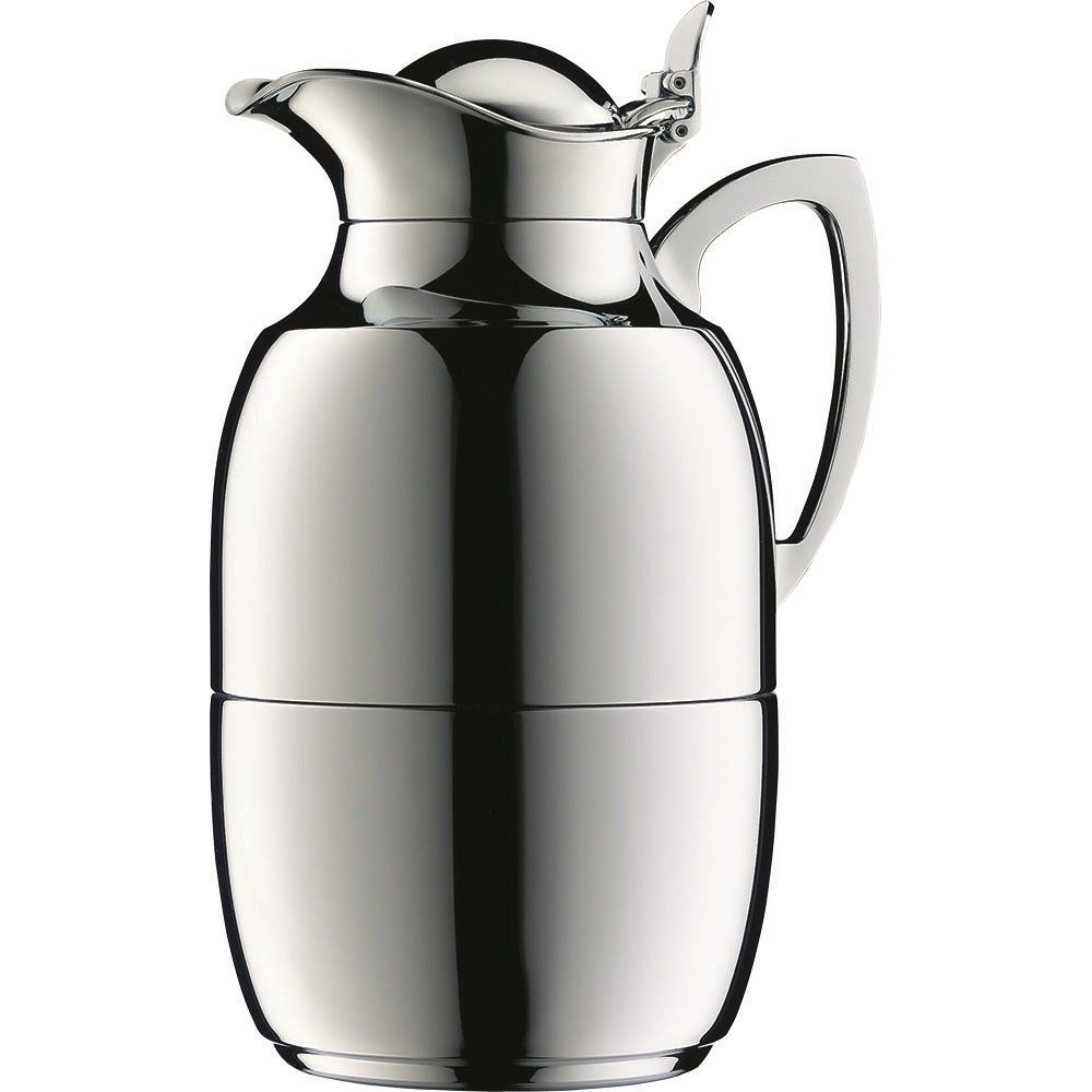 alfi Juwel Glass Vacuum Chrome Plated Brass Thermal Carafe for Hot and