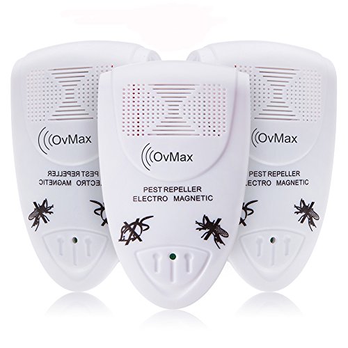 Ultrasonic Pest Repeller Electronic Plug In Indoor Pest Control Repellent Device for Repels Insects as Mice,Mosquitoes,Cockroaches Humans & Pets Safe (White,3 Pack)
