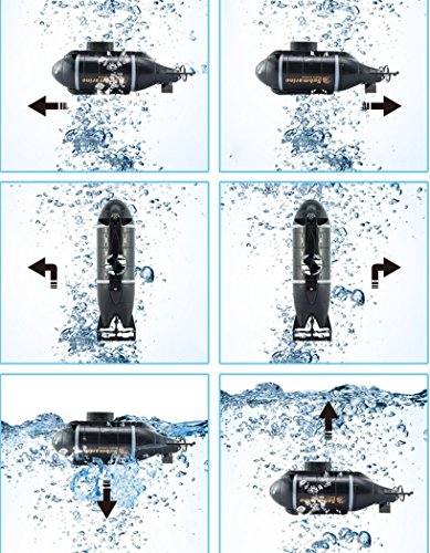 LHFJ RC Boat Remote Control Electric Race Boat 6 Channel Mini Submarine For Lake/Pool/Pond Black,blue (Color : Blue)