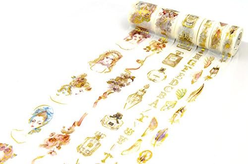 6 rolls(set) Gold Stamping Foil Retro Vintage Collection washi tapes