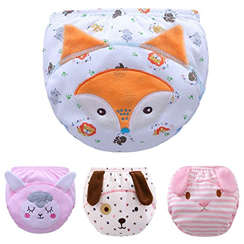 Toddler Baby Girl Pee Potty Training Pants Cute Diaper Nappy 4 Pack M