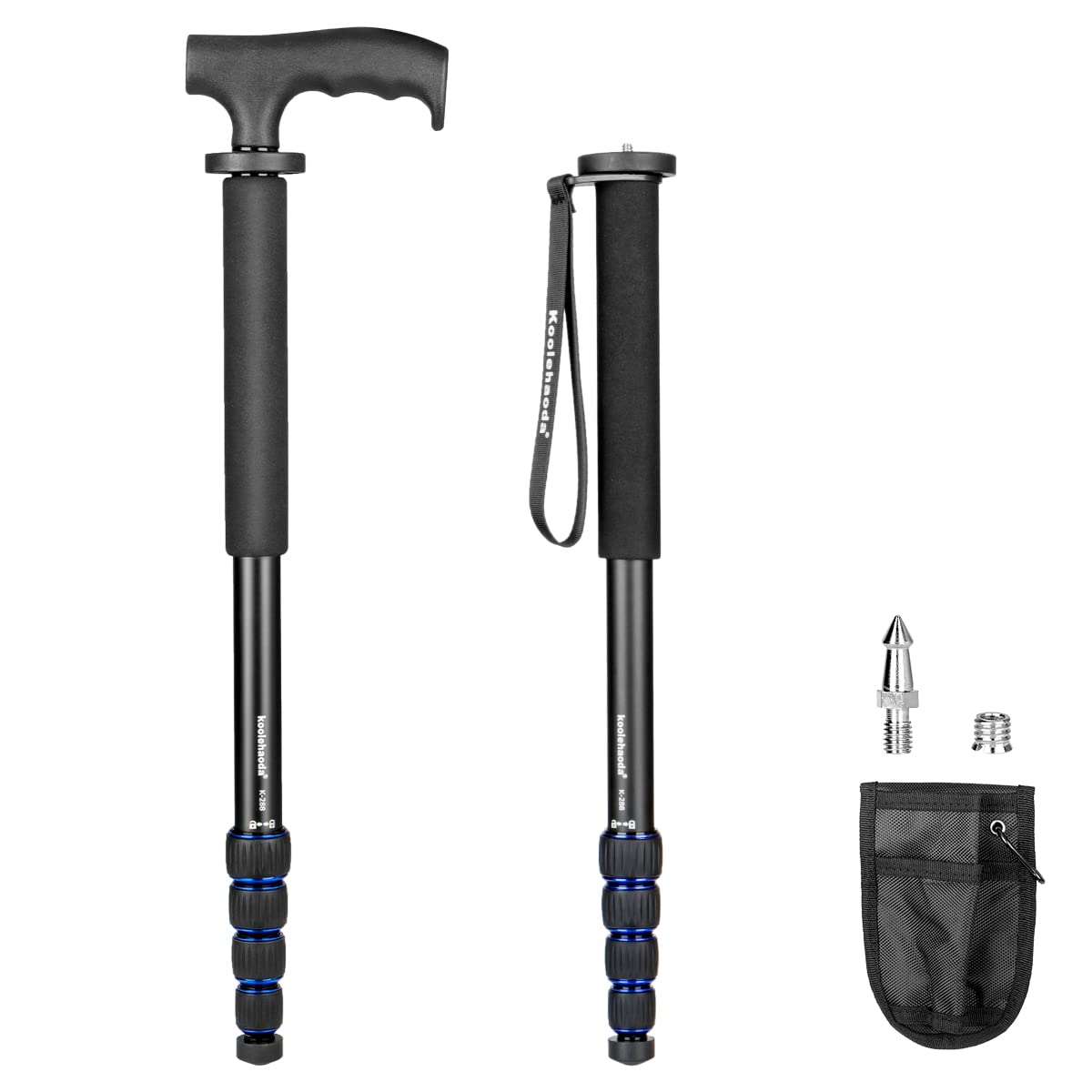 koolehaoda Aluminum Camera Monopod & Alpenstock with Handle, 5-Legs Sections,7KG / 15.4 lbs Load Capacity.