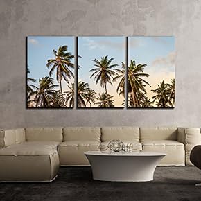 Palm Trees Under Blue Sky x3 Panels