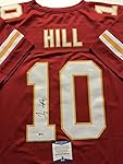 Autographed/Signed Tyreek Hill Kansas City Chiefs Red Football Jersey Beckett BAS COA