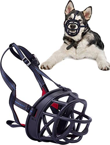 Freezx Luxury Dog Muzzle - Anti Biting Barking Chewing - Soft Silicone Rubber Basket Mask Muzzle - Adjustable Small Medium Large Dog Safety