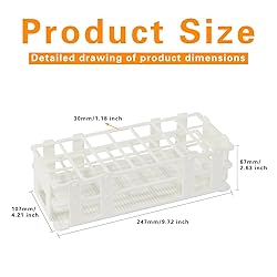 BIPEE Plastic Test Tube Rack, 21 Holes，Test Tube