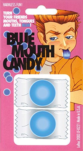 Loftus Turn Your Mouth Blue Hard Candy 1in Prank, Blue, 2 Pack