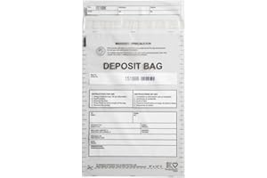 US PACK SMART Clear Plastic Deposit Bags 9"x12" | Secure Bank Deposits, Cash Handling or Safe Currency Transportation | Sequential Barcodes | Tamper-Evident | Tear-Off Receipt for Security | 100-Pack