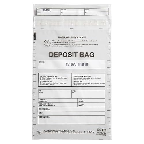 US PACK SMART Clear Plastic Deposit Bags 9"x12" | Secure Bank Deposits ...