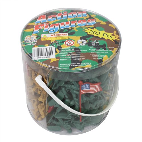 Army men action figures - 202 pieces with american, bri…