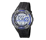 Armitron Men's Blue Accented Digital Chronograph Black Resin Strap Watch