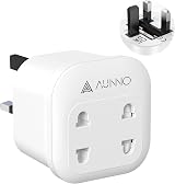 AUNNO Double Shaver Plug Adaptor UK 2500W 2 Way 10A Fuse CE UKCA view 1