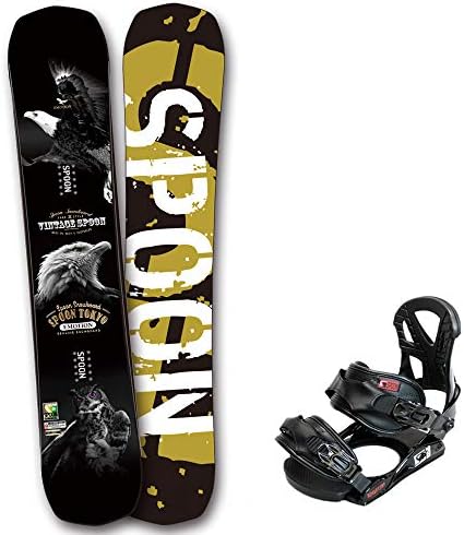 スノーボード 板 メンズ 2点 セット オールラウンド ハイブリッド キャンバー ボード Wロッカー グラトリ 19モデル 19 Spoon スプーン Emotion スノボー フリーラン パーク かっこいい 黒 ブラック ビンディング取付無料