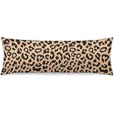 Leopard Body Pillow Cover Wildlife Animal Skin Theme Cheetah Print Long Pillow Case with Zipper Decorative Soft Bedding Pillowcase Farmhouse Cushion Pillow Covers for Couch,Bedroom, 20"x54",Brown