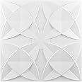 Art3d Decorative Ceiling Tile 2x2 Glue up, Suspended Ceiling Tile Pack of 12pcs White Floral