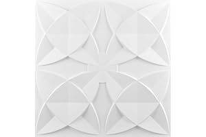 Art3d Decorative Ceiling Tile 2x2 Glue up, Suspended Ceiling Tile Pack of 12pcs White Floral