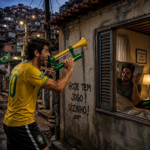 Vuvuzela Gigante, Verde e Amarelo, Buzina Super Potente para Torcida