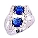 Psiroy 925 Sterling Silver Created Blue Sapphire Filled Knuckle Ring Band