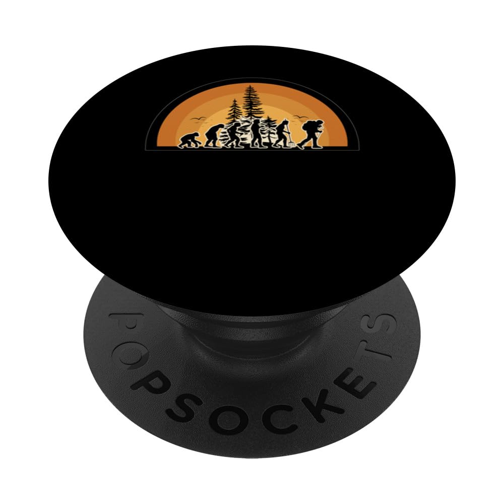 Retro Hiking Evolution Vintage Outdoor Nature Climb Hikers PopSockets Swappable PopGrip