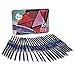 Pluqis 50 Colored Pencils in Tin Case, Pre-Sharpened, Great for Students, Kids School Supplies and Adult Coloring Books