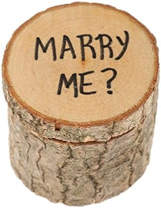 Chinis Phenovo Marry Me Shabby Chic Rustic Wedding Ring Pillow Bearer Box Wooden