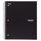 Five Star Spiral Notebook, 1 Subject, College Ruled Paper, 100 Sheets, 11" x 8-1/2", Black (72057)
